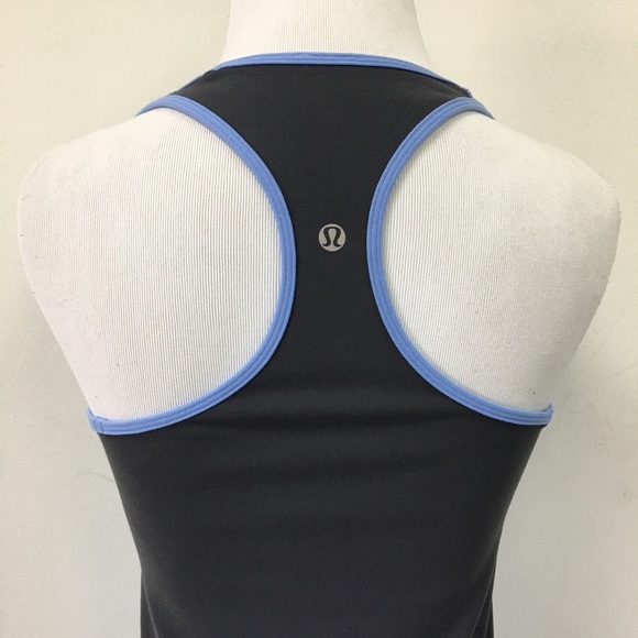 Lululemon Cool Racerback Tank Top Size 6 Gray Blue - Picture 5 of 7
